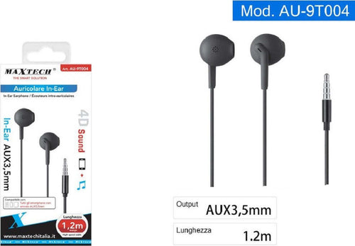 Cuffie Auricolari In-ear Connettore Aux 3,5mm Per Smartphone Suono 4d Au-9t004 Elettronica e telefonia > Telefonia Fissa e Mobile > Accessori Smartphone > Cuffie e Auricolari Trade Shop italia - Napoli, Commerciovirtuoso.it