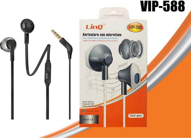 Cuffie Auricolari Smartphone Controllo Volume Con Microfono Jack 3,5 Mm Vip-588 Elettronica/Cuffie auricolari e accessori/Cuffie/Cuffie In-Ear Trade Shop italia - Napoli, Commerciovirtuoso.it