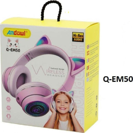 Cuffie Auricolari Wireless/cablate Orecchie Gatto Ricaricabili Bluetooth Q-em50 Elettronica/Cuffie auricolari e accessori/Cuffie/Cuffie Over-Ear Trade Shop italia - Napoli, Commerciovirtuoso.it