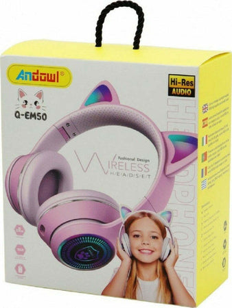 Cuffie Auricolari Wireless/cablate Orecchie Gatto Ricaricabili Bluetooth Q-em50 Elettronica/Cuffie auricolari e accessori/Cuffie/Cuffie Over-Ear Trade Shop italia - Napoli, Commerciovirtuoso.it