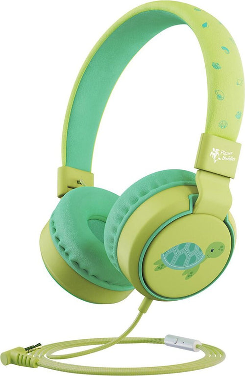 Cuffie Bambino con Limitatore Volume 85db Ripiegabili Microfono Incorporato Milo la Tartaruga Planet Buddies