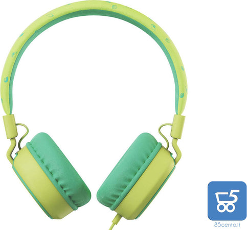 Cuffie Bambino con Limitatore Volume 85db Ripiegabili Microfono Incorporato Milo la Tartaruga Planet Buddies