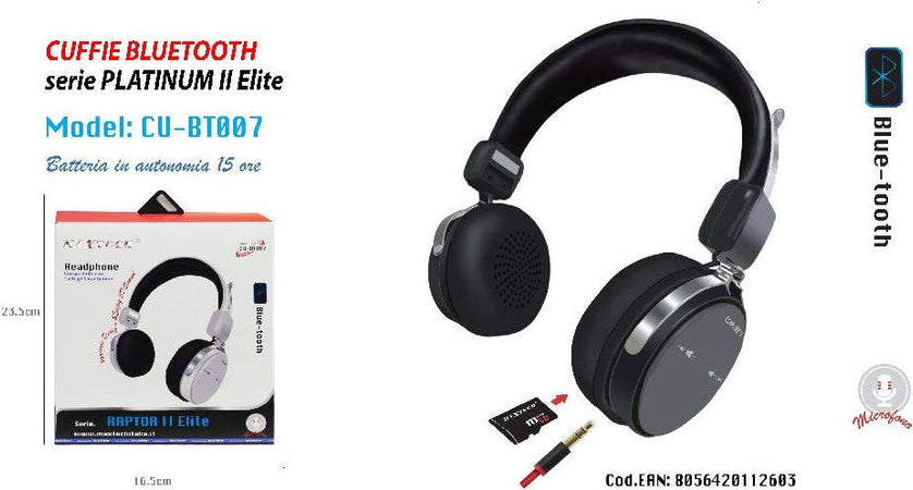 Cuffie Bluetooth Jack Microfono Autonomia 15 Ore Per Smartphone Maxtech Cu-bt007 Cuffie e Auricolari Trade Shop italia - Napoli, Commerciovirtuoso.it