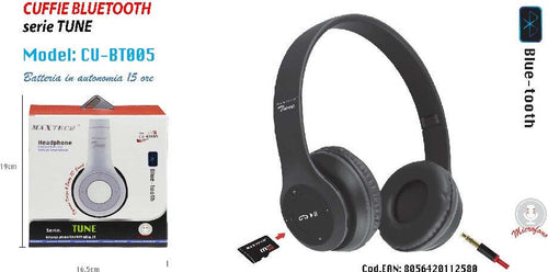 Cuffie Bluetooth Serie Tune Microfono Per Smartphone Musica Maxtech Cu-bt005 Cuffie e Auricolari Trade Shop italia - Napoli, Commerciovirtuoso.it
