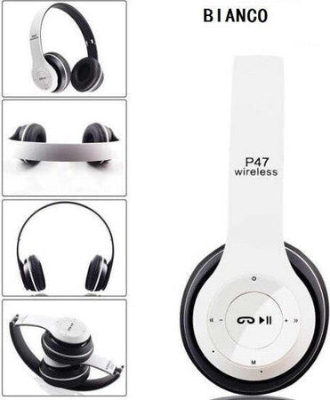 CUFFIE BLUETOOTH STEREO P47 PER SMARTPHONE E COMPUTER WIRELESS  Trade Shop italia - Napoli, Commerciovirtuoso.it