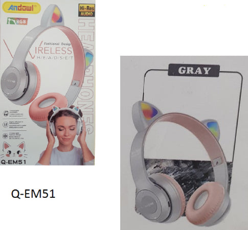 Cuffie Bluetooth Wireless Gaming Auricolare Led Orecchie Gatto Smartphone Q-em51 Elettronica/Cuffie auricolari e accessori/Cuffie/Cuffie Over-Ear Trade Shop italia - Napoli, Commerciovirtuoso.it
