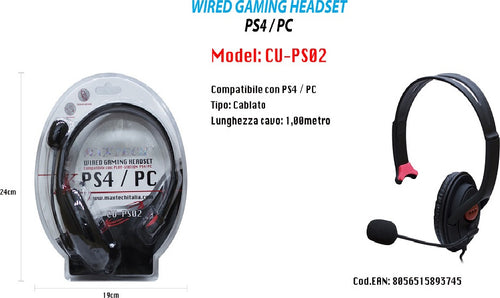 Cuffie Compatibili Monocuffia Gaming Con Microfono Ps4 / Pc Maxtech Cu-ps02 Informatica e Videogiochi > Videogiochi > Cuffie Gaming Trade Shop italia - Napoli, Commerciovirtuoso.it