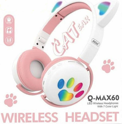 Cuffie Led Wireless Con Orecchie Da Gatto Con 7 Colori Di Luce Bluetooth Q-max60 Elettronica/Cuffie auricolari e accessori/Cuffie/Cuffie Over-Ear Trade Shop italia - Napoli, Commerciovirtuoso.it