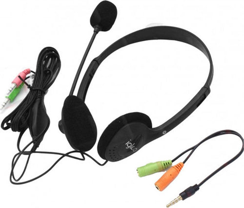 Cuffie Multimediali Con Microfono Doppio Jack 3,5 mm con Adattatore A Singolo Jack 3,5 mm controllo volume