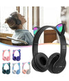 Cuffie Per Bambini Pieghevoli Senza Fili Con Orecchie Di Gatto A Led Bluetooth