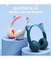 Cuffie Per Bambini Pieghevoli Senza Fili Con Orecchie Di Gatto A Led Bluetooth