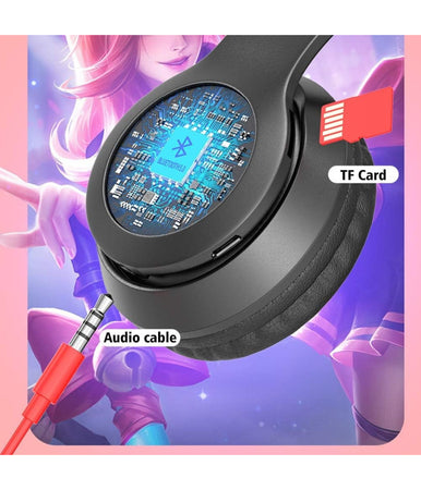 Cuffie Per Bambini Pieghevoli Senza Fili Con Orecchie Di Gatto A Led Bluetooth