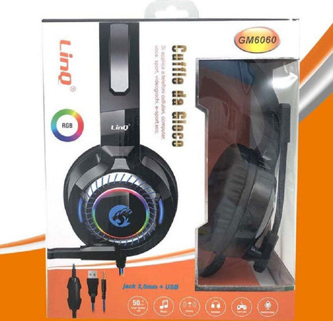 Cuffie Stereo Cablate Microfono Jack 3,5mm Usb Led Rgb Gaming Film Per Pc Gm6060 Elettronica/Cuffie auricolari e accessori/Cuffie/Cuffie Over-Ear Trade Shop italia - Napoli, Commerciovirtuoso.it