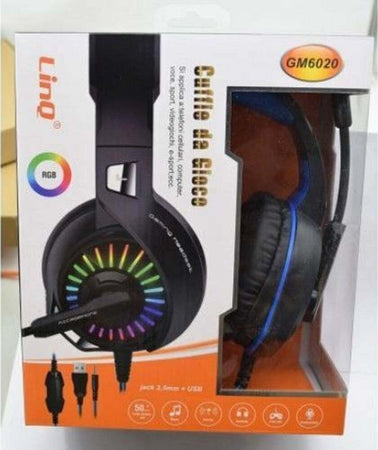 Cuffie Stereo Con Microfono Jack 3.5mm + Usb Con Led Gaming Giochi Film Pc Gm6020 Elettronica/Cuffie auricolari e accessori/Cuffie/Cuffie Over-Ear Trade Shop italia - Napoli, Commerciovirtuoso.it