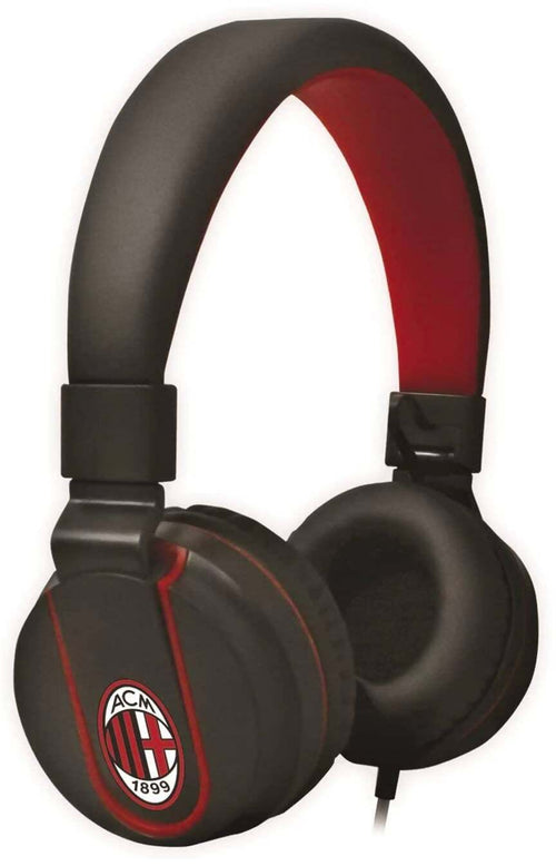 Cuffie Stereo Con Microfono Milan Calcio Originale Cuffie Stereo Multimedia Squadra Di Calcio Rosso Nero Techmade
