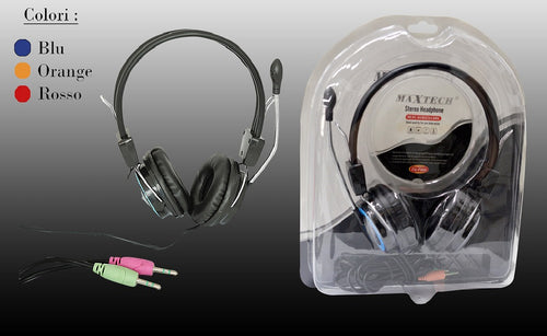 Cuffie Stereo Con Microfono Per Pc Notebook Controllo Volume Skype Msn Maxtech Cu-f004 Cuffie e Auricolari Trade Shop italia - Napoli, Commerciovirtuoso.it