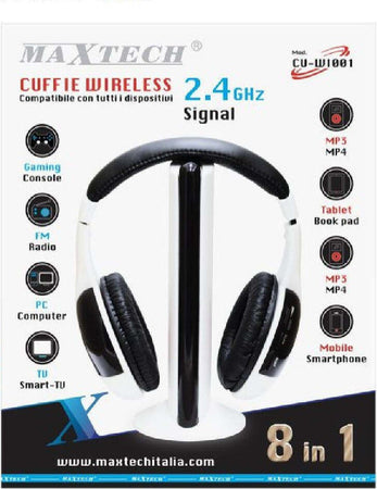 Cuffie-Wifi-Wireless-Per-Tv-Pc-Mp3-Senza-Fili-Con-Radio-Fm-Musica-Stereo-Maxtech-Cu-wi001