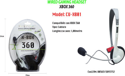 Cuffie Wired Gaming Headset Con Microfono Compatibile Per Xbox 360 Maxtech Cu-xb01 Videogiochi/PC/Accessori/Cuffie gaming Trade Shop italia - Napoli, Commerciovirtuoso.it