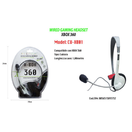Cuffie-Wired-Gaming-Headset-Con-Microfono-Compatibile-Per-Xbox-360-Maxtech-Cu-xb01