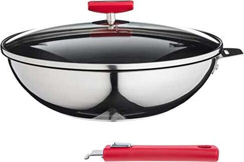 Cuisinox C622RDWX13W54 - Wok Malice, 28 cm, in acciaio inox rivestito con coperchio e manico rosso Casa e cucina/Pentole padelle e pirofile/Pentole e padelle/Pentole universali Scontolo.net - Potenza, Commerciovirtuoso.it