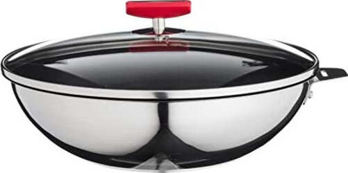 Cuisinox C622RDWX13W54 - Wok Malice, 28 cm, in acciaio inox rivestito con coperchio e manico rosso Casa e cucina/Pentole padelle e pirofile/Pentole e padelle/Pentole universali Scontolo.net - Potenza, Commerciovirtuoso.it