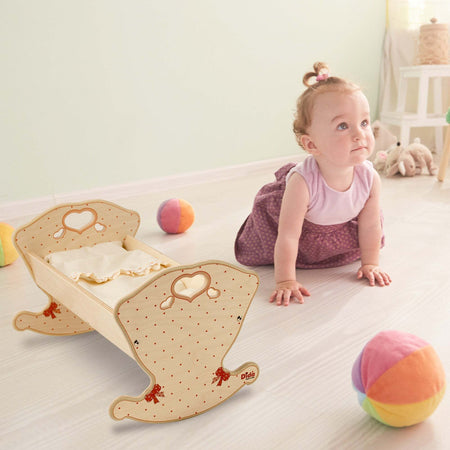 Culla Per Bambole - Fiocco in Legno Gioco per Bambine Dida