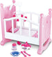 Culla-Per-Bambole-Lettino-Culletta-Bambolotto-Con-Giostrina-E-Accessori-Pappa