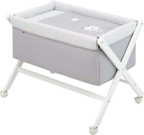 Culla X Di Legno Une Be Lion Gris/Bianco 55X87X74 Cm Casa e cucina/Arredamento/Cameretta bambini/Lettini per neonati e bambini/Culle basculanti La Casa Del Bebè - Napoli, Commerciovirtuoso.it