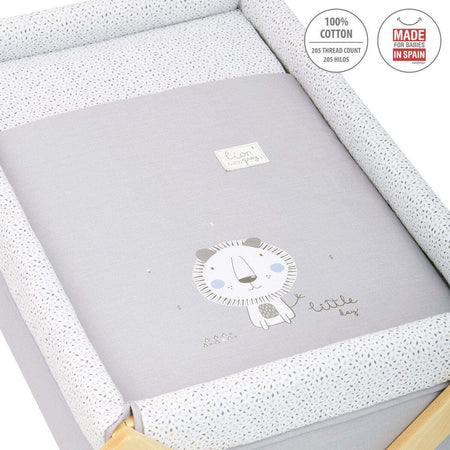 Culla X Di Legno Une Be Lion Gris/Natural 55X87X74 Cm Casa e cucina/Arredamento/Cameretta bambini/Lettini per neonati e bambini/Culle basculanti La Casa Del Bebè - Napoli, Commerciovirtuoso.it