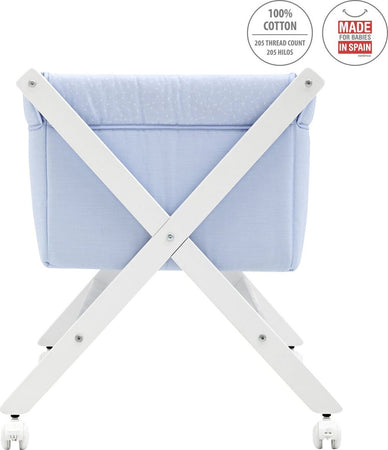 Culla X Di Legno Une Be Zoe Celeste/Bianco Casa e cucina/Arredamento/Cameretta bambini/Lettini per neonati e bambini/Culle basculanti La Casa Del Bebè - Napoli, Commerciovirtuoso.it