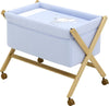 Culla X Di Legno Une Be Zoe Celeste/Natural Casa e cucina/Arredamento/Cameretta bambini/Lettini per neonati e bambini/Culle basculanti La Casa Del Bebè - Napoli, Commerciovirtuoso.it