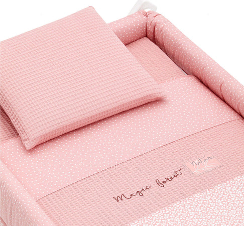 Culla X Di Legno Une Forest Rosa/Bianco Casa e cucina/Arredamento/Cameretta bambini/Lettini per neonati e bambini/Culle basculanti La Casa Del Bebè - Napoli, Commerciovirtuoso.it