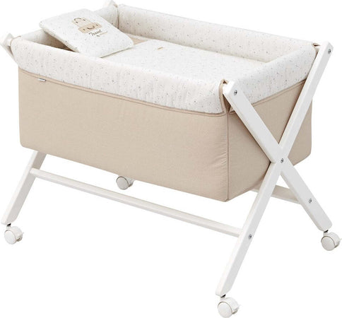 Culla X Di Legno Une Sky Beige/Bianco Casa e cucina/Arredamento/Cameretta bambini/Lettini per neonati e bambini/Culle basculanti La Casa Del Bebè - Napoli, Commerciovirtuoso.it
