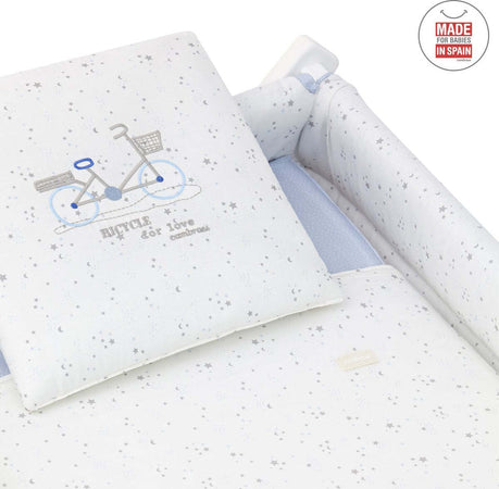 Culla X Di Legno Une Sky Celeste/Bianco Casa e cucina/Arredamento/Cameretta bambini/Lettini per neonati e bambini/Culle basculanti La Casa Del Bebè - Napoli, Commerciovirtuoso.it