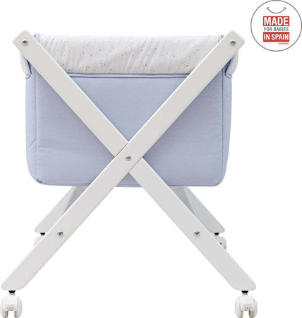 Culla X Di Legno Une Sky Celeste/Bianco Casa e cucina/Arredamento/Cameretta bambini/Lettini per neonati e bambini/Culle basculanti La Casa Del Bebè - Napoli, Commerciovirtuoso.it