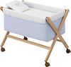 Culla X Di Legno Une Sky Celeste/Natural Casa e cucina/Arredamento/Cameretta bambini/Lettini per neonati e bambini/Culle basculanti La Casa Del Bebè - Napoli, Commerciovirtuoso.it
