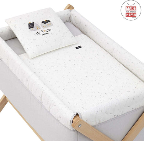 Culla X Di Legno Une Sky Gris/Natural Casa e cucina/Arredamento/Cameretta bambini/Lettini per neonati e bambini/Culle basculanti La Casa Del Bebè - Napoli, Commerciovirtuoso.it