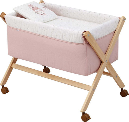 Culla X Di Legno Une Sky Rosa/Natural Casa e cucina/Arredamento/Cameretta bambini/Lettini per neonati e bambini/Culle basculanti La Casa Del Bebè - Napoli, Commerciovirtuoso.it