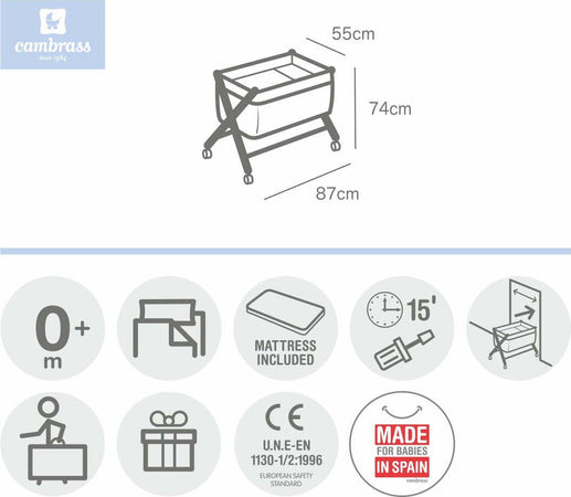 Culla X Di Legno Une Star Azzurro 55X87X74 Cm Casa e cucina/Arredamento/Cameretta bambini/Lettini per neonati e bambini/Culle basculanti La Casa Del Bebè - Napoli, Commerciovirtuoso.it