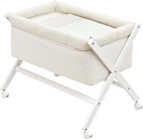 Culla X Di Legno Une Star Beige 55X87X74 Cm Casa e cucina/Arredamento/Cameretta bambini/Lettini per neonati e bambini/Culle basculanti La Casa Del Bebè - Napoli, Commerciovirtuoso.it