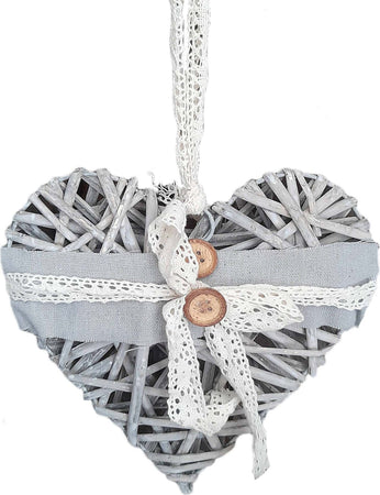 Cuore Da Appendere In Legno Grigio Stile Shabby Chic Con Fiocco Cuore Decorazione Interni Legno E Pizzo Bianco Grigio 17x14 Cm Casa e cucina/Decorazioni per interni/Accessori decorativi/Ghirlande Ideart - Valdilana, Commerciovirtuoso.it