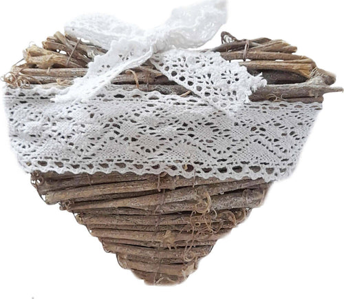 Cuore Da Appendere In Legno Stile Shabby Chic con Fiocco Cuore Decorazione Interni Legno e Pizzo Bianco 17x14 Cm Casa e cucina/Decorazioni per interni/Accessori decorativi/Ghirlande Ideart - Valdilana, Commerciovirtuoso.it