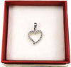 Cuore in Oro bianco 18 Kt Ciondolo Collana donna Pendente con tormalinebianche. Regalo per Lei