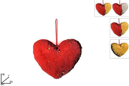 Cuore Paillettes Bicolore 20x16cm Appendino Idea Regalo San Valentino 2 Modelli Casa e cucina/Arredamento/Ingresso/Appendiabiti Trade Shop italia - Napoli, Commerciovirtuoso.it