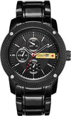 Curren-Orologio-Al-Quarzo-Da-Uomo-Stile-Sportivo/militare-In-Acciaio-Data-Nero