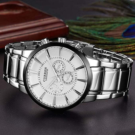 CURREN OROLOGIO SEMPLICE MODA UOMO ACCIAIO OROLOGIO DA POLSO QUADRANTE NERO Moda/Uomo/Orologi/Orologi da polso Trade Shop italia - Napoli, Commerciovirtuoso.it