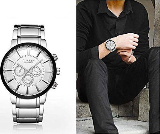CURREN OROLOGIO SEMPLICE MODA UOMO ACCIAIO OROLOGIO DA POLSO QUADRANTE NERO Moda/Uomo/Orologi/Orologi da polso Trade Shop italia - Napoli, Commerciovirtuoso.it