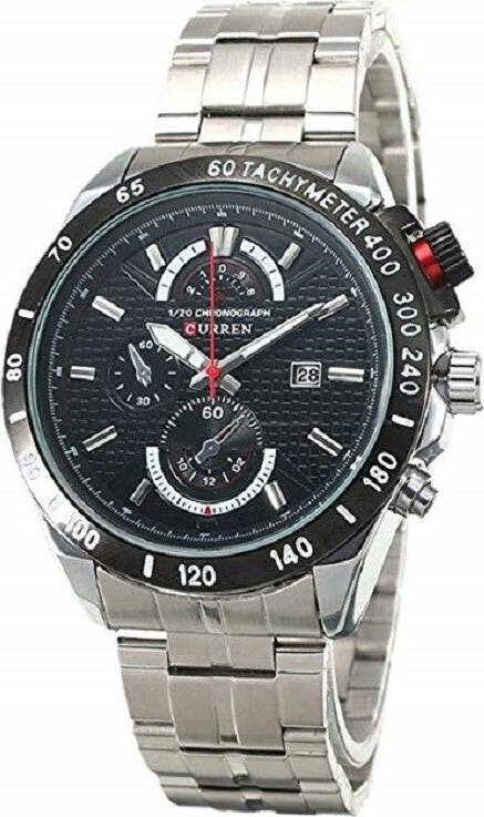 CURREN UOMO MODA QUADRANTE GRANDE TRE PIN ACCIAIO OROLOGIO DA POLSO NERO ARGENTO Moda/Uomo/Orologi/Orologi da polso Trade Shop italia - Napoli, Commerciovirtuoso.it