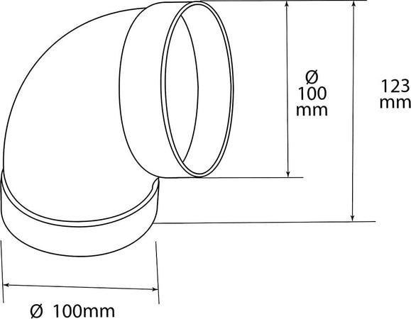 Curva a 90 ° per tubo aerazione canalizzata sezione Tonda in ABS Fai da te/Prodotti per la costruzione/Riscaldamento e raffreddamento/Registri griglie e sfiatatoi La Zappa - Altamura, Commerciovirtuoso.it