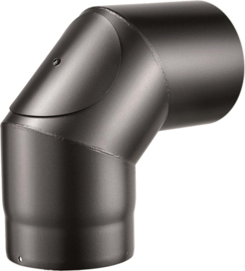 Curva a gomito da Ø 120 mm con ispezione a 90° per canna fumaria stufa a legna in acciaio da 2 mm Fai da te/Caminetti e accessori/Accessori per caminetto/Tubi di scarico La Zappa - Altamura, Commerciovirtuoso.it